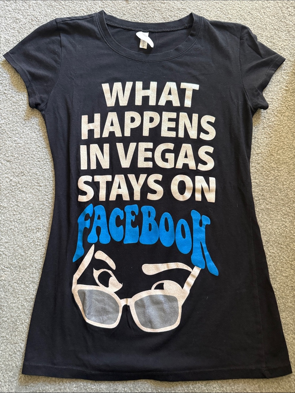 “What Happens in Vegas Stays on Facebook” Tee